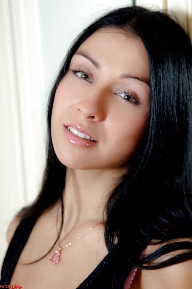 16P Raven-haired teenage hottie stripping and riding a big dildo