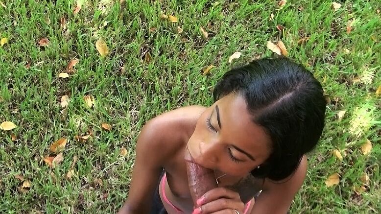 16P A negra nua Minnie Smalls baba em um pau no modo POV por dinheiro