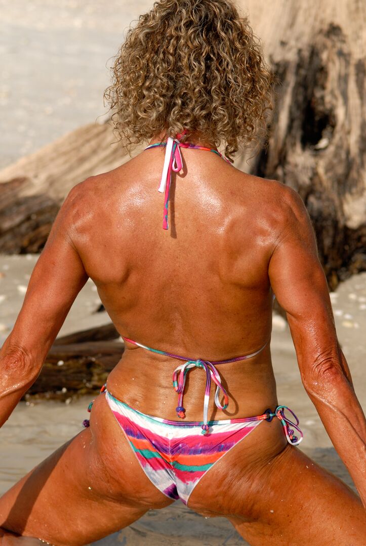 15P Muscularity Tanned on Sandy Beach