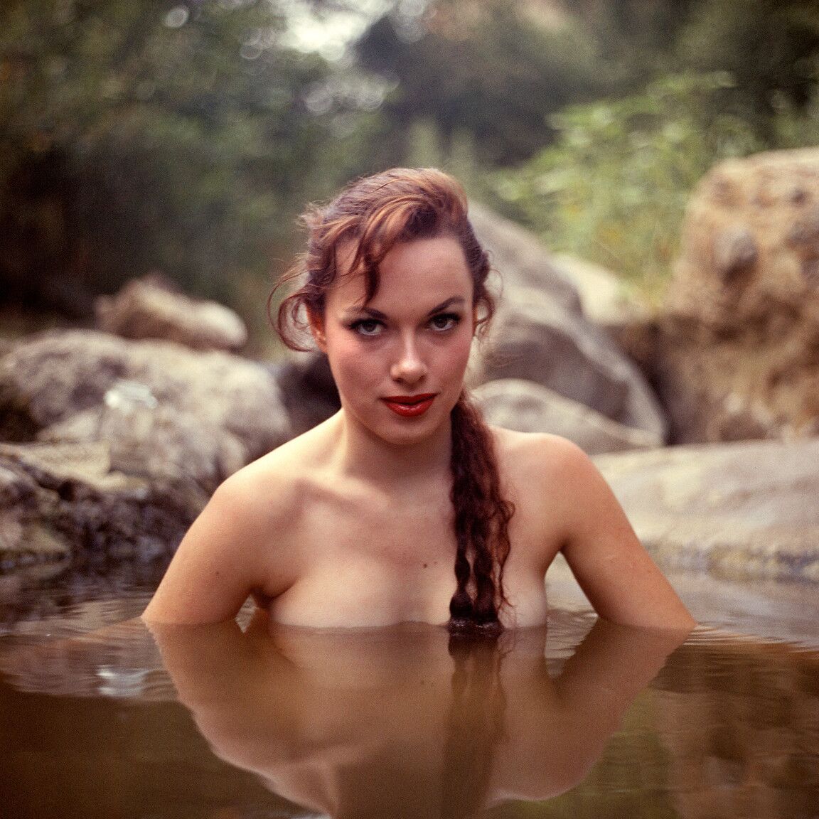 12P Playboy retro brunette Dawn Richard showing her sexy body in various places