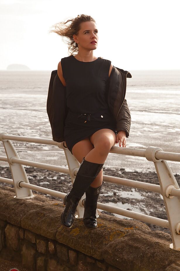 12P Clothed MILF Regina flashing upskirt beaver in public with no panties on