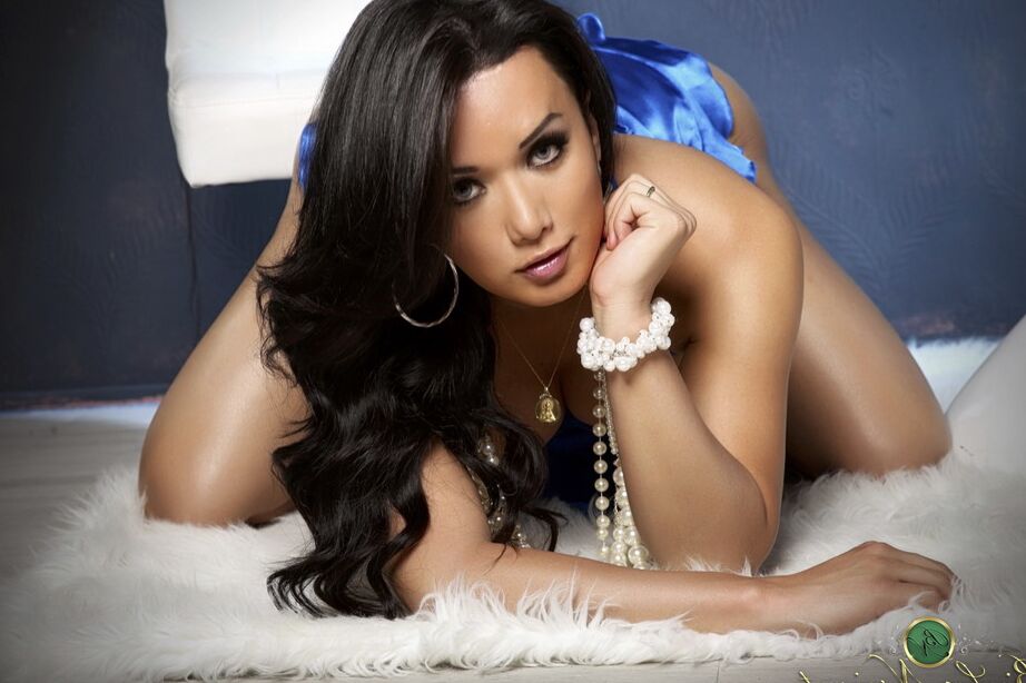 12P Bianka Nascimento Seductive Bianka in blue lingerie