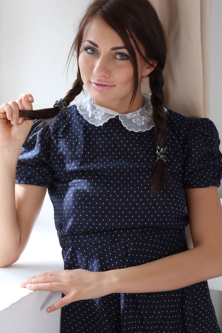 21P Beautiful maid Michaela Isizzu shows off her gorgeous ass & her fleshy labia
