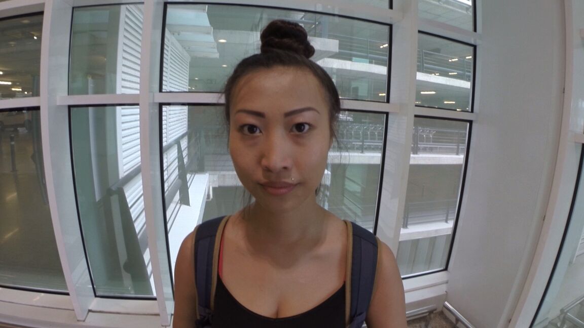 21P Asian honey Sharon Lee unveils her round ass and gets rammed while standing