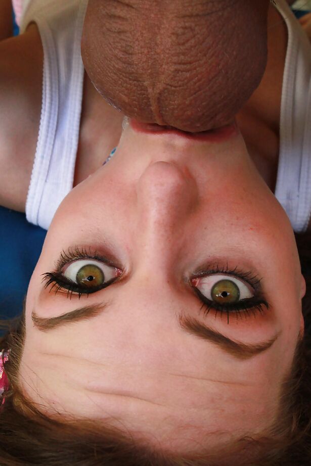 16P Clothed female Kasey Chase swallowing entire cock before riding on top