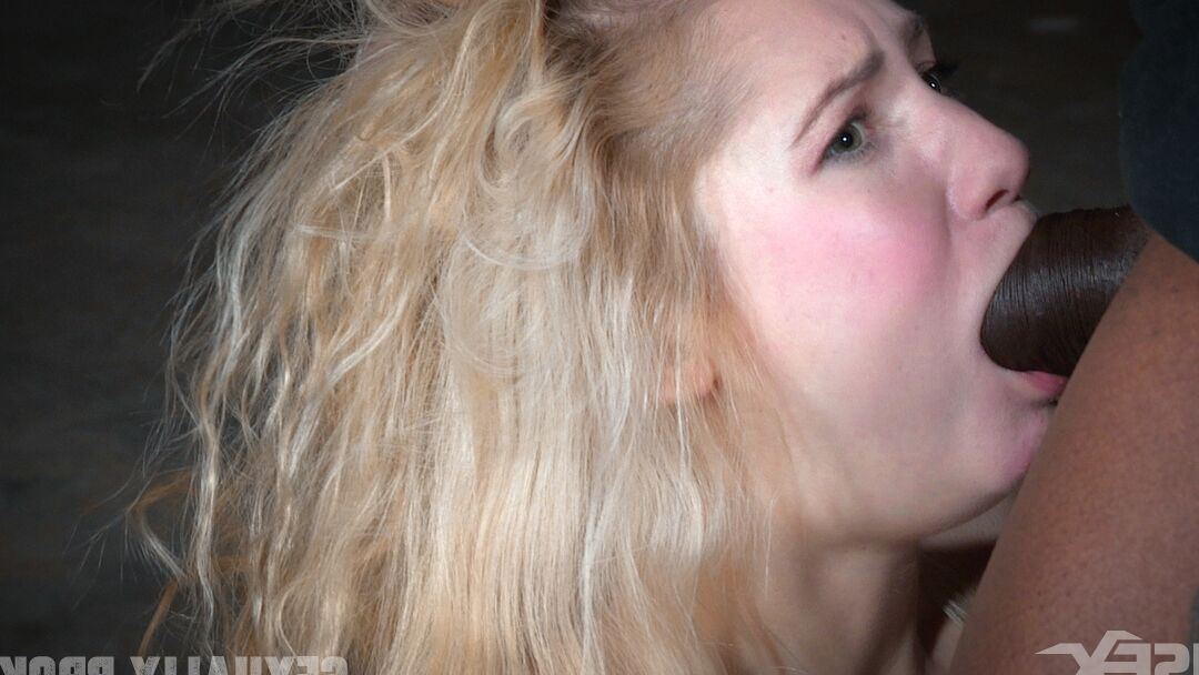 15P Bound blonde Odette Delacroix forced to deepthroat a massive black cock