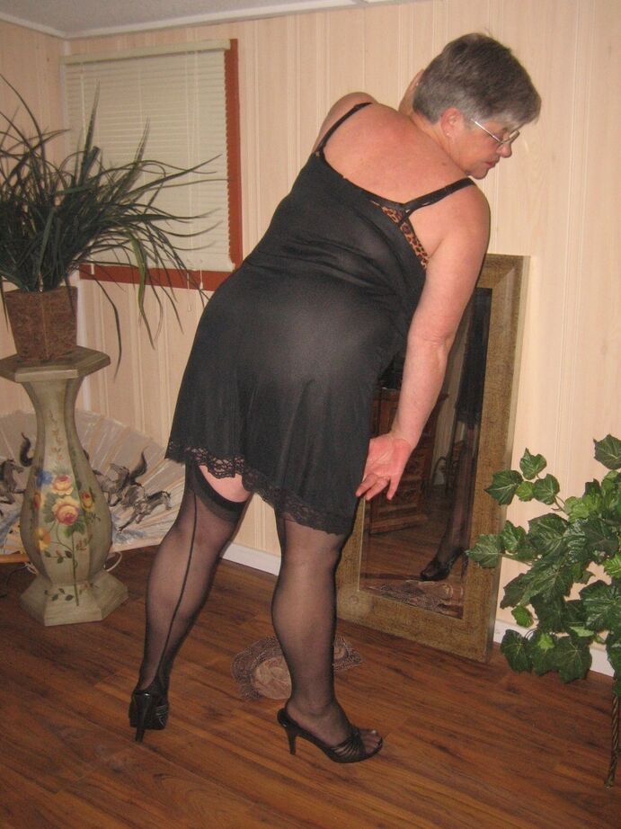 20P Fat granny unleashes her huge breasts before flashing no panty upskirt