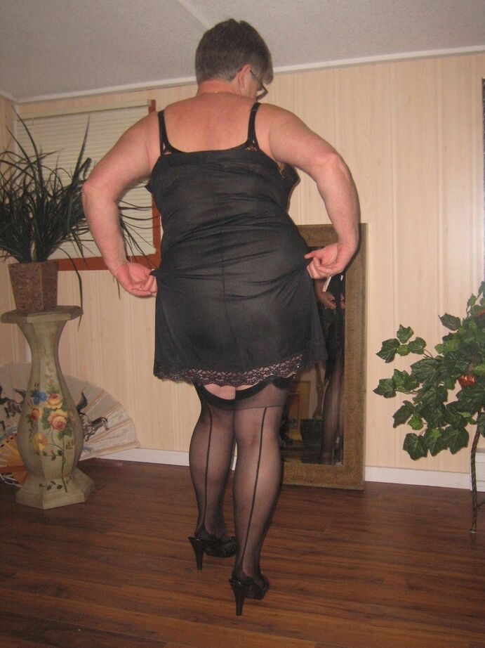 20P Fat granny unleashes her huge breasts before flashing no panty upskirt