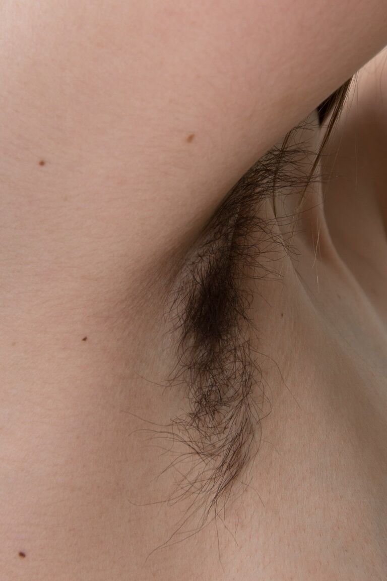 18P Adorable teen with big nipples Halmia displays her hairy crotch and armpits