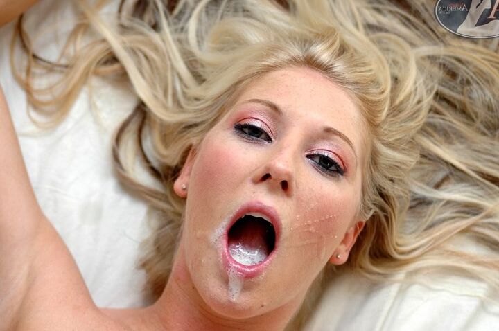 16P Busty blonde Kyle Moore gets shafted in steamy orgy and eats cum