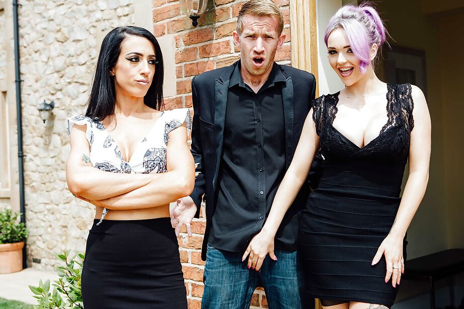 16P Swingers europeos Jasmine James y Skyler Mckay hacen mamadas y polla grosera
