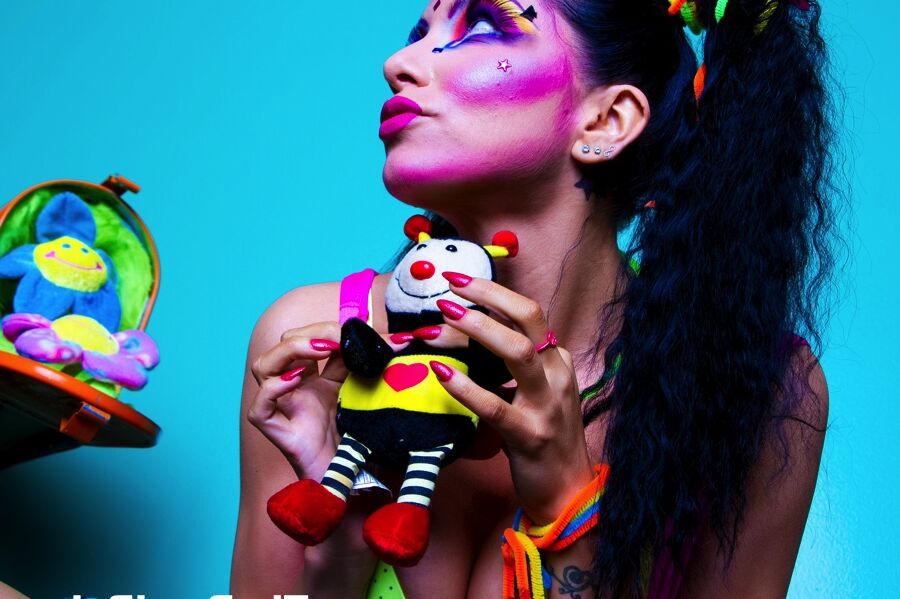 16P Romi Rain Colorful Raggedy Ann gets nude