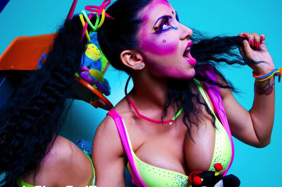 16P Romi Rain Colorful Raggedy Ann gets nude