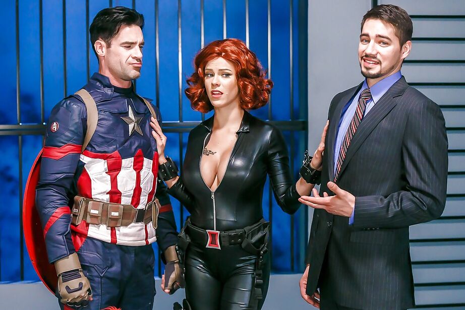 16P Busty redhead Peta Jensen getting fucked in leather by cosplay attired dick