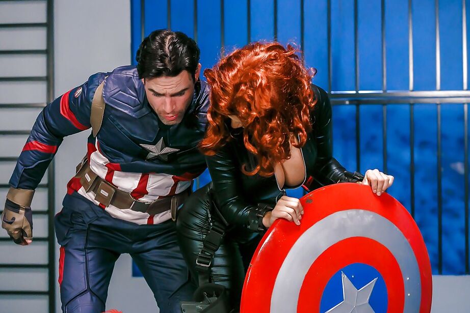 16P Busty redhead Peta Jensen getting fucked in leather by cosplay attired dick