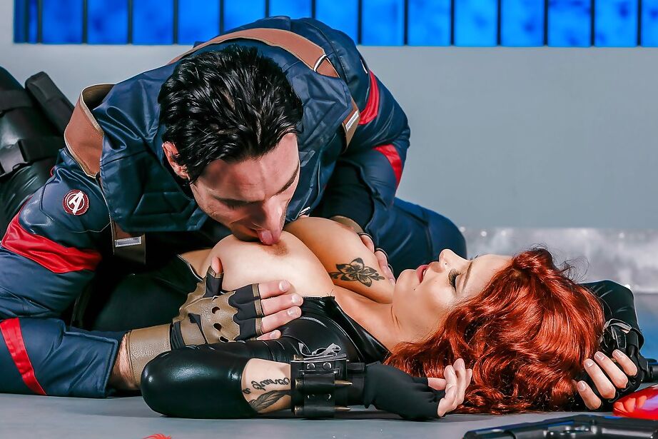 16P Busty redhead Peta Jensen getting fucked in leather by cosplay attired dick