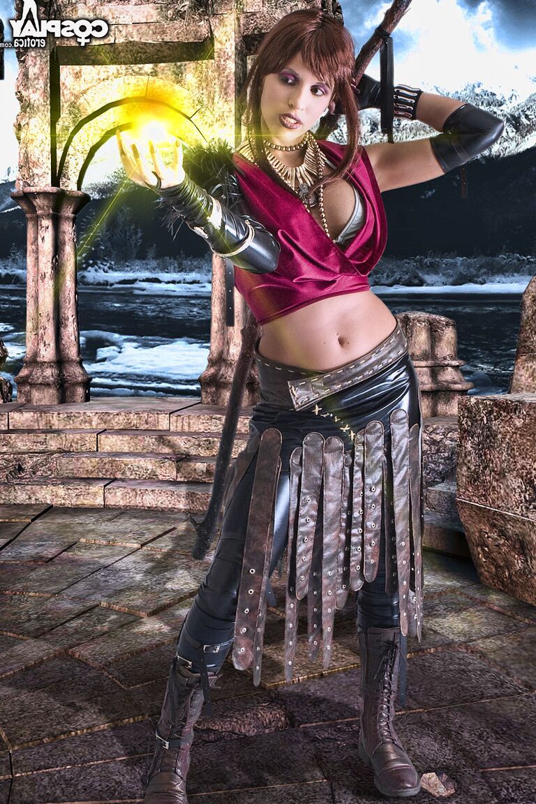 12P Cosplay Erótica Morrigan Dragon Age cosplay nu