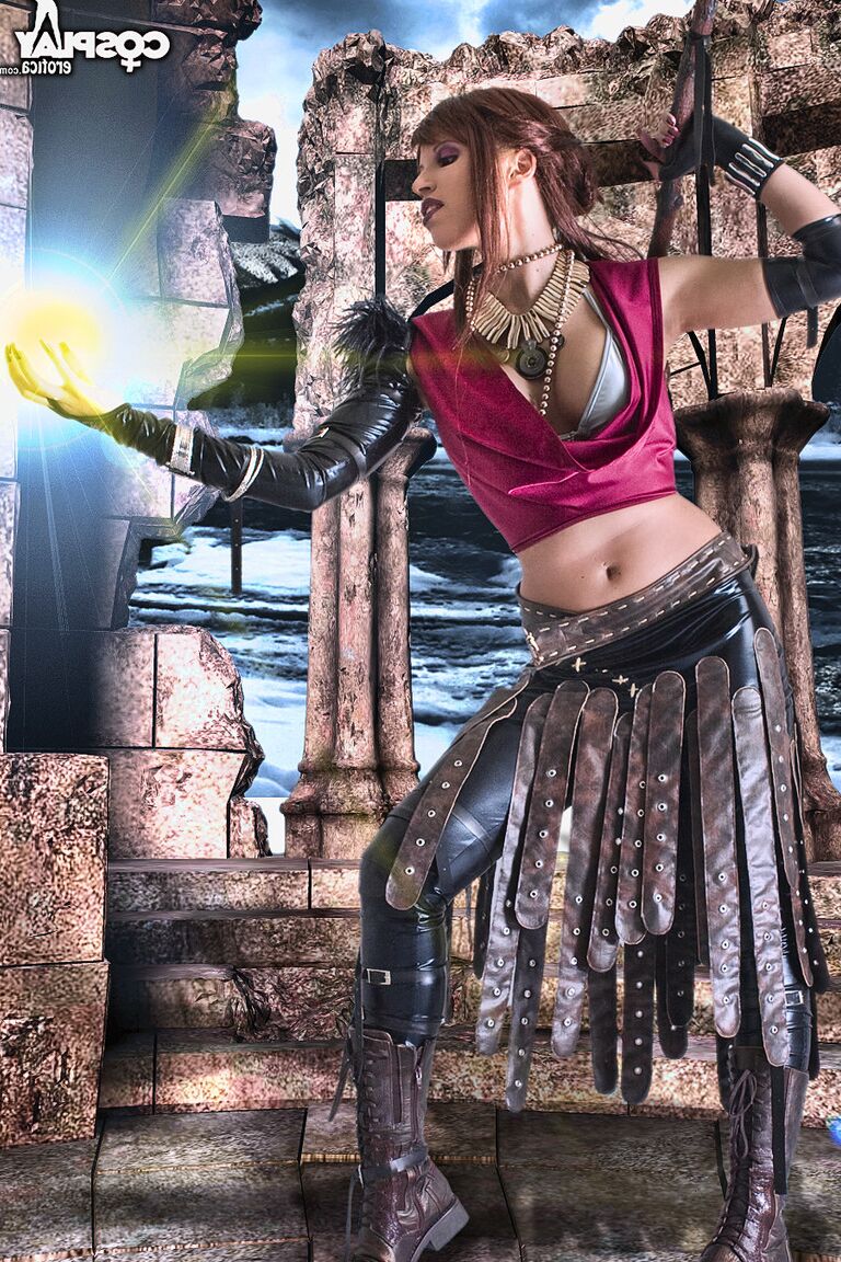 12P Cosplay Erótica Morrigan Dragon Age cosplay nu