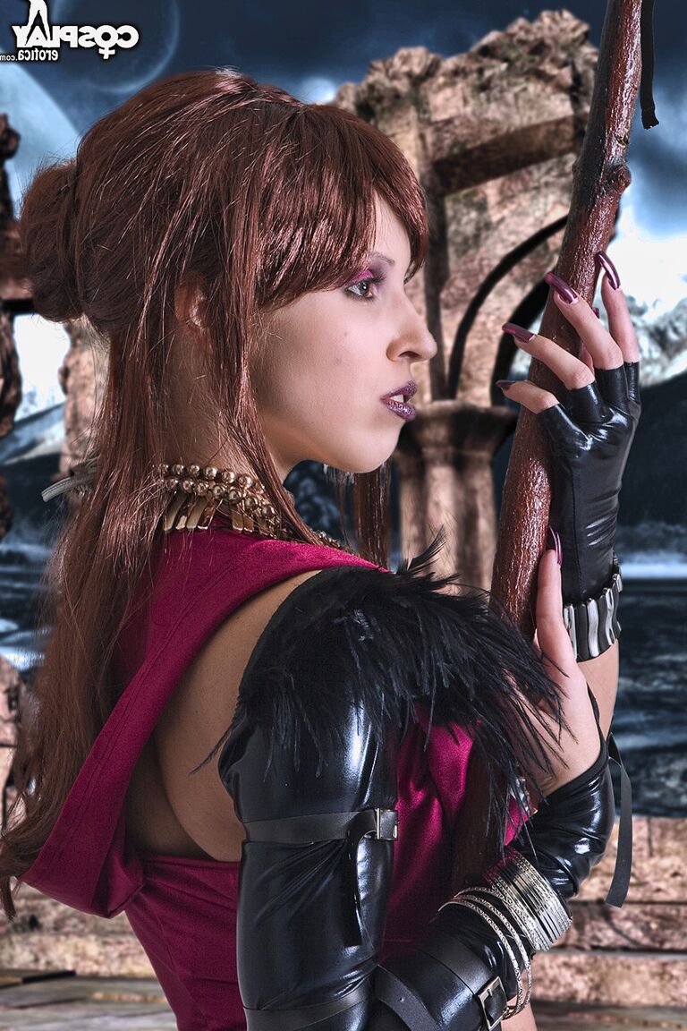 12P Cosplay Erótica Morrigan Dragon Age cosplay nu