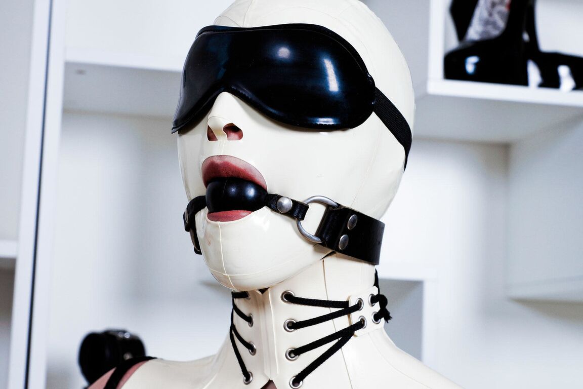 16P White corset, part 3 of 4Bondage,Fetish,Rubber