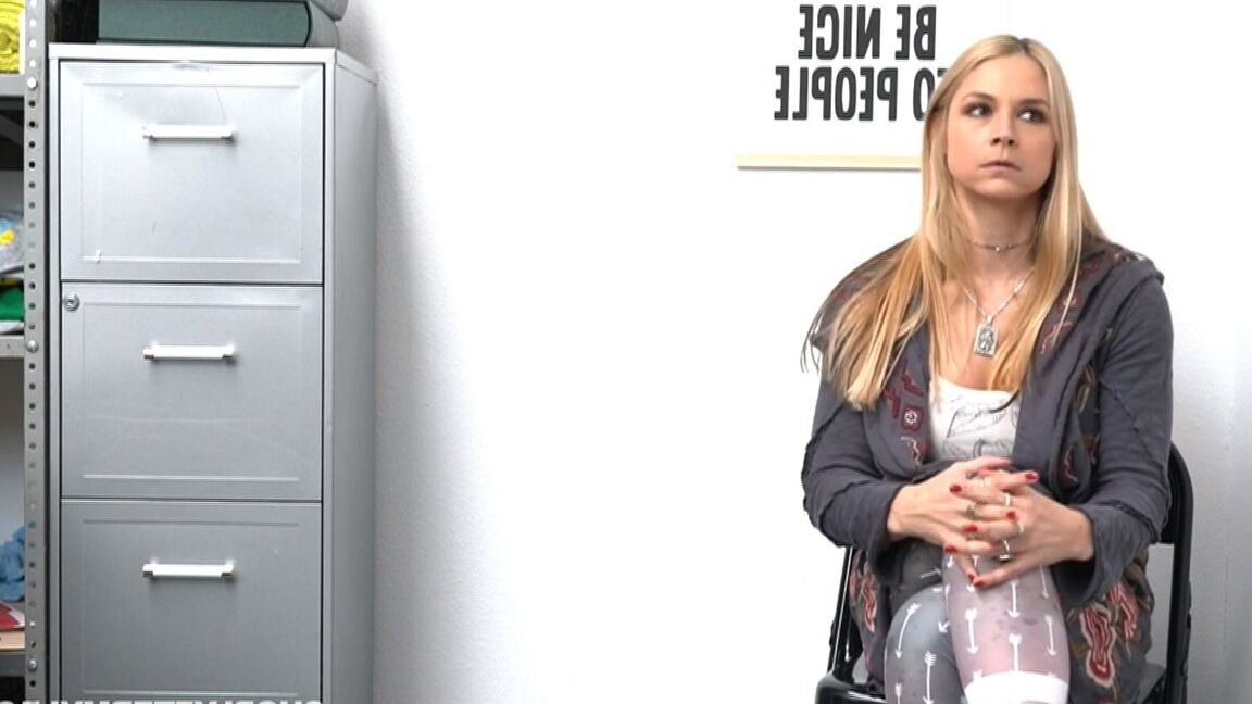 21P Busty MILF Sarah Vandella gets stripped and fucked by a guard after stealing