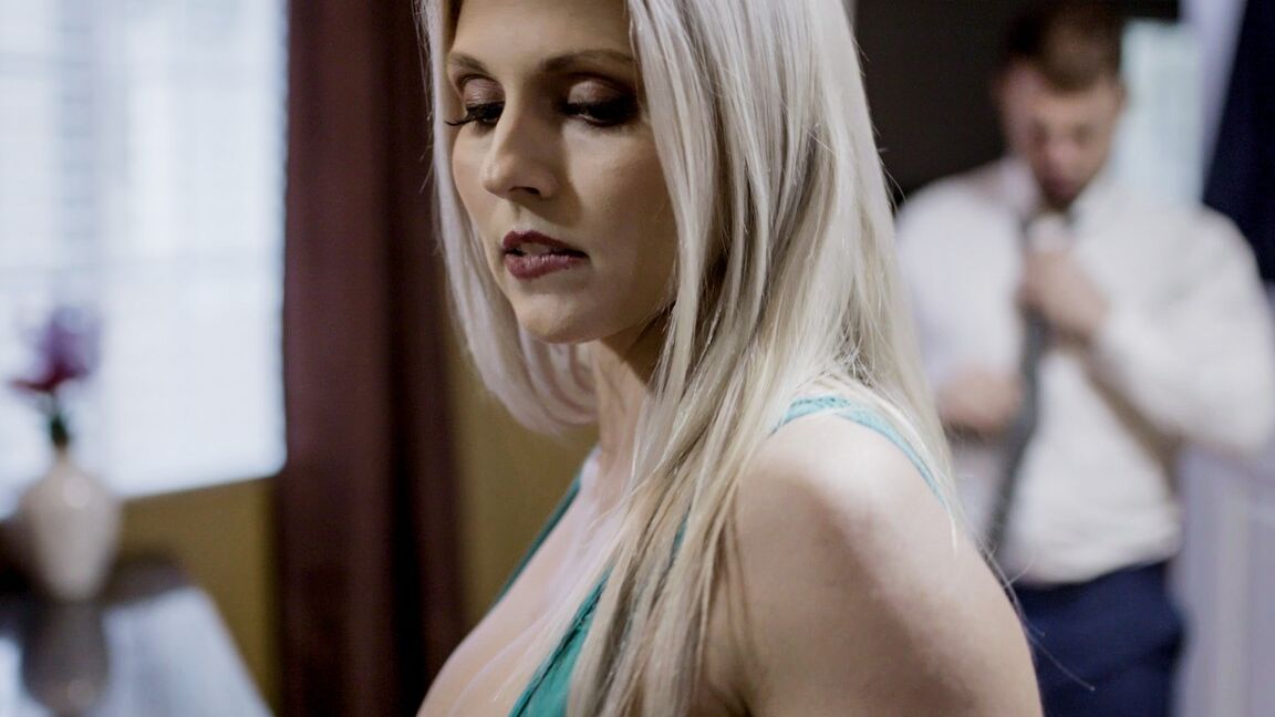 15P Cheating blond Christie Stevens is confronted by hubby while caught in the act