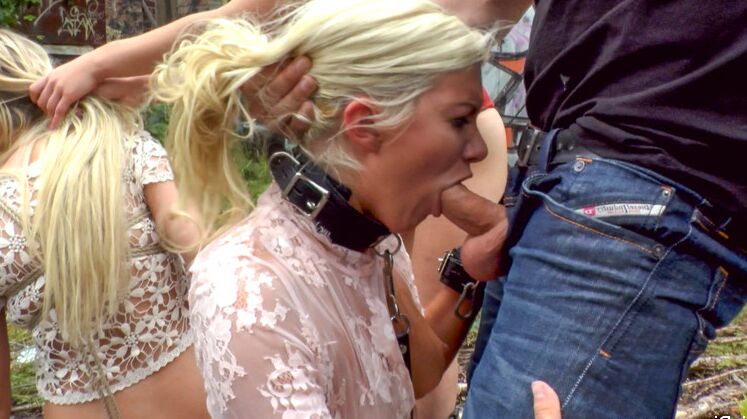 14P Zwei wunderschöne, vollbusige Blondinen werden zu Ihrem Vergnügen blamiert. Seil-Bondage, hart