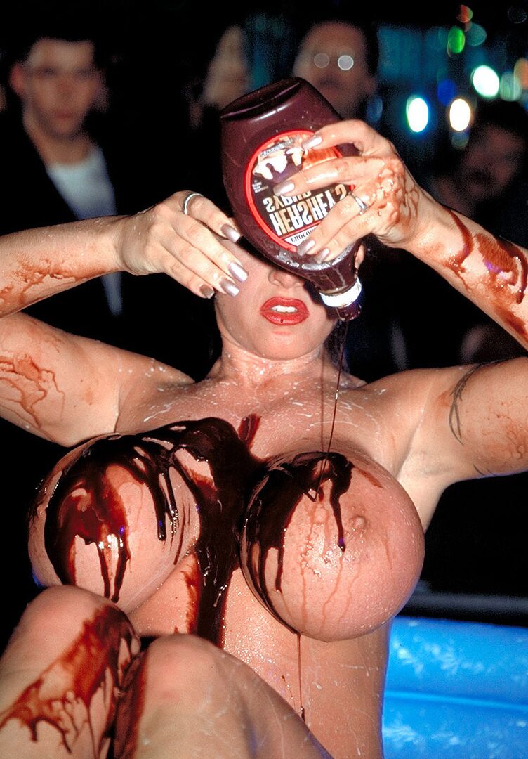 21P Brunette MILF Crystal Gunns gets messy after showing her huge bosom