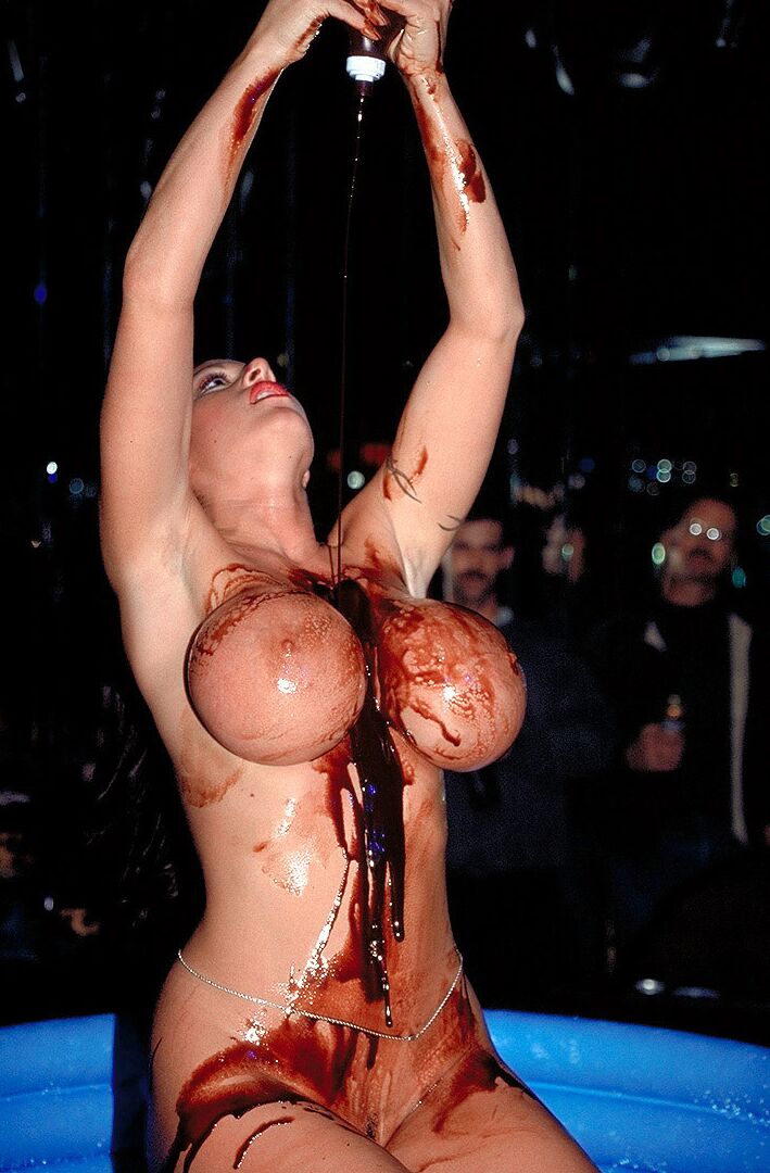21P Brunette MILF Crystal Gunns gets messy after showing her huge bosom
