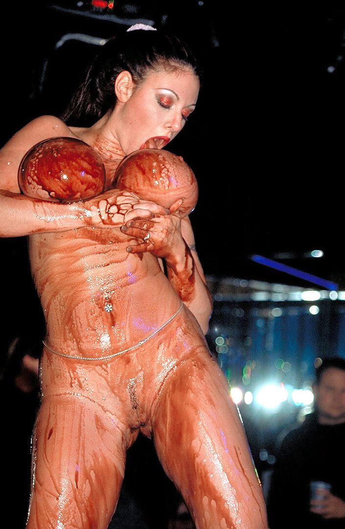 21P Brunette MILF Crystal Gunns gets messy after showing her huge bosom