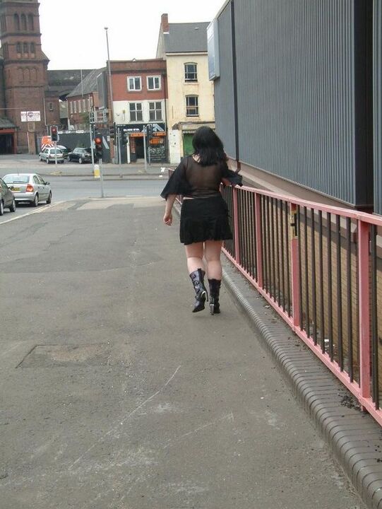 12P Dark haired pumper wanders about in public in a see-through top