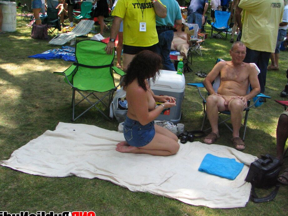12P Nude couples on stage trying to win a stripper contest