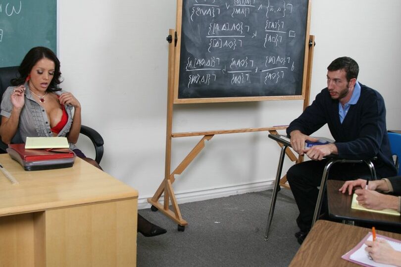 21P Hot American teacher Francesca Le gets hard dick from her pupil after class