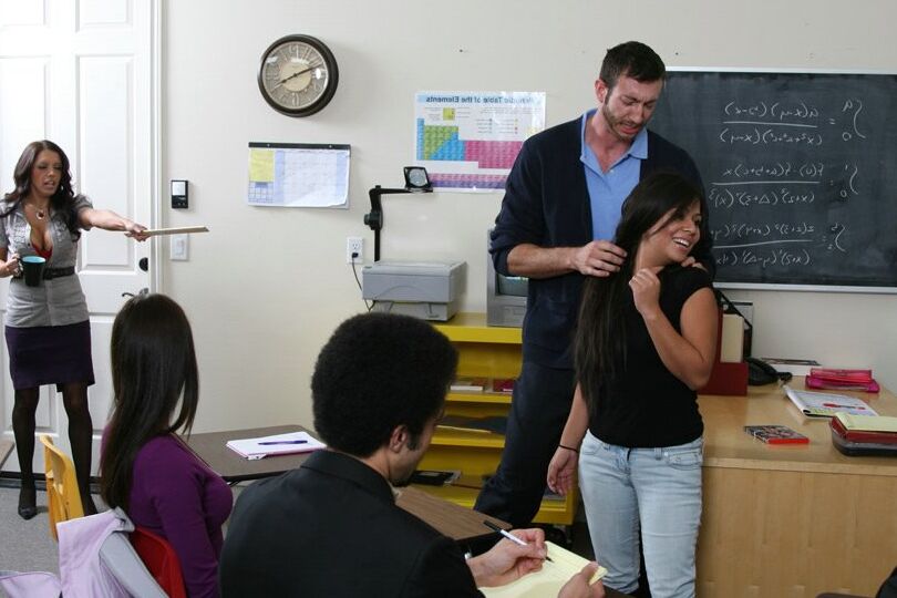 21P Hot American teacher Francesca Le gets hard dick from her pupil after class