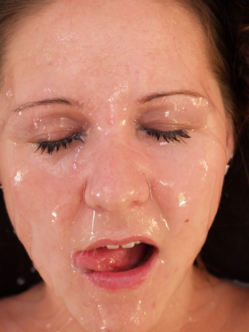 20P Chubby hottie gives a huge dick a sizzling POV blowjob & takes a messy facial