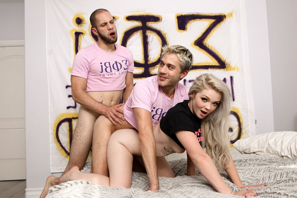 15P Young blonde Kay Carter has a threesome with a pair of bisexual boys