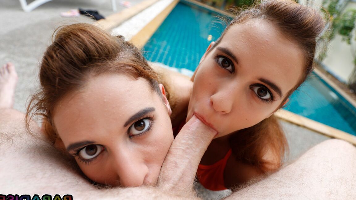 12P Wild and sexy twins 1st time together on camera in hot threesome