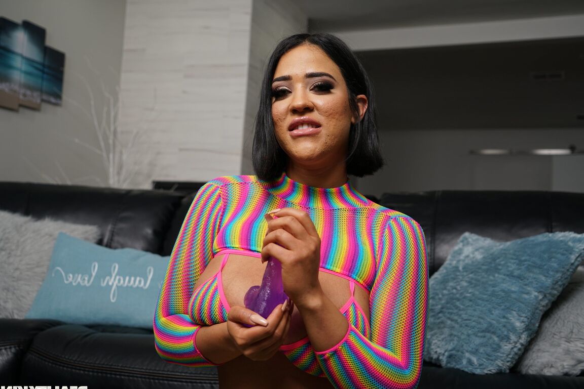 21P Exotic curvaceous Latina Sahara Leone gives a tit-wank and rides a stiff dick