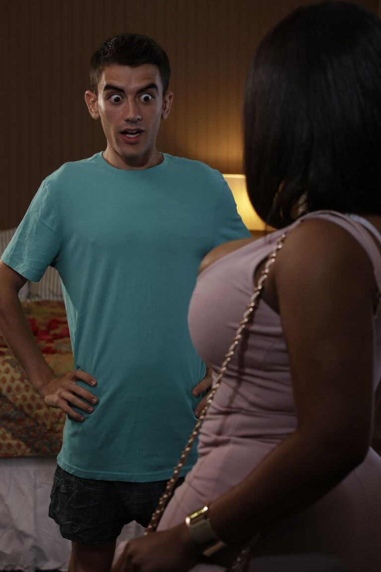 21P Curvaceous ebony with a big bum Aryana Adin gets fucked by a skinny guy