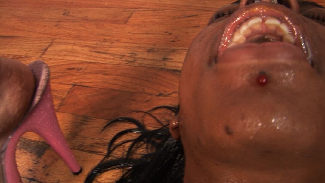 15P Black slut drinking another chicks piss