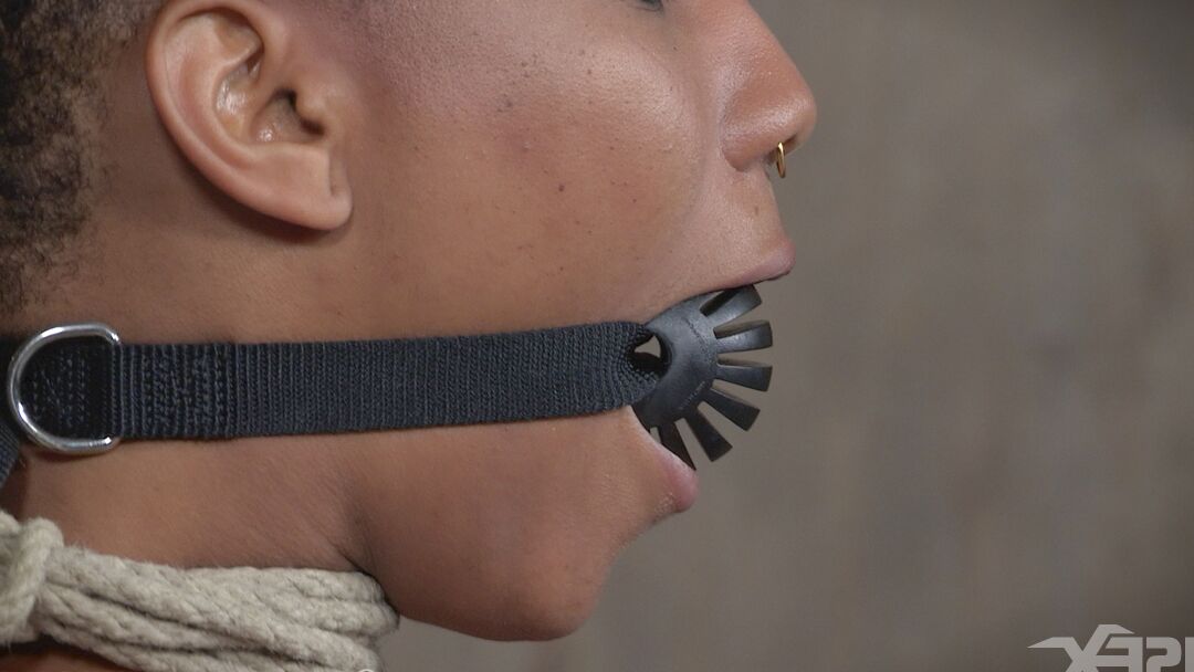 15P Black girl Nikki Darling and a caucasian girl are tied up to each other