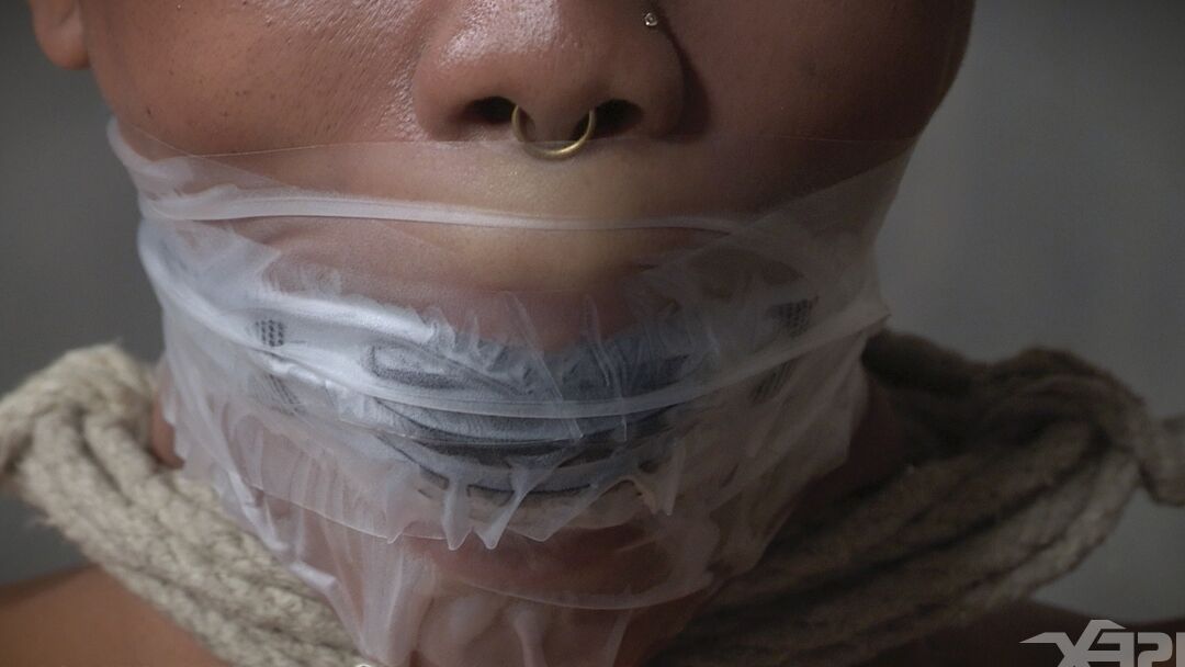 15P Black girl Nikki Darling and a caucasian girl are tied up to each other