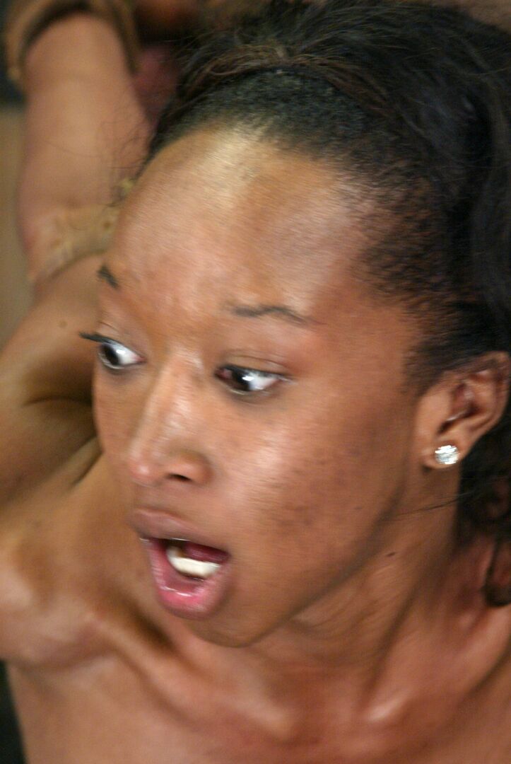 17P Ebony Stacey Cash gets bound and her nipples punished for the first time