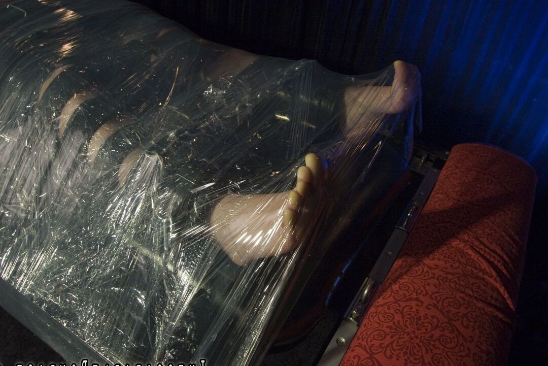 15P Hottie is bound in so much bondage even houdini couldn't get out