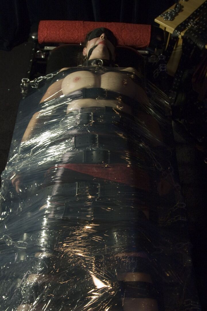 15P Hottie is bound in so much bondage even houdini couldn't get out