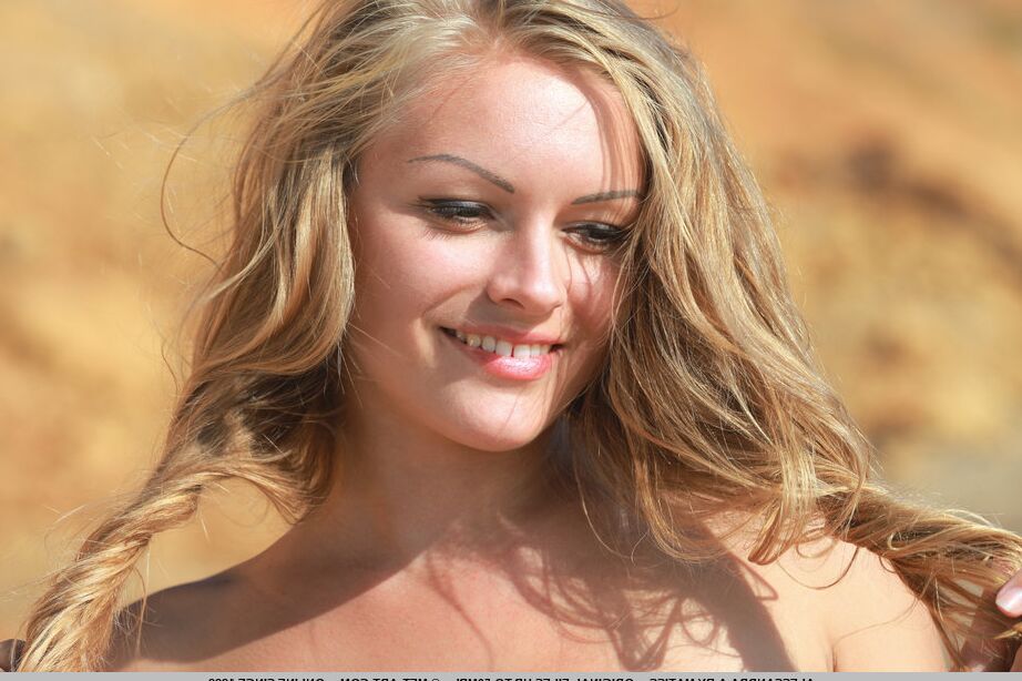 18P Teen glamour model Alessandra A stripping off bikini on beach in sunglasses