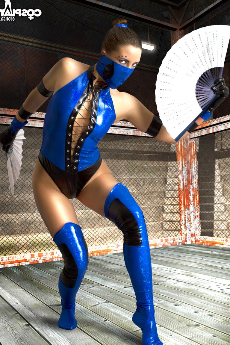 12P Cosplay Erótica Kitana Mortal Kombat cosplay nu