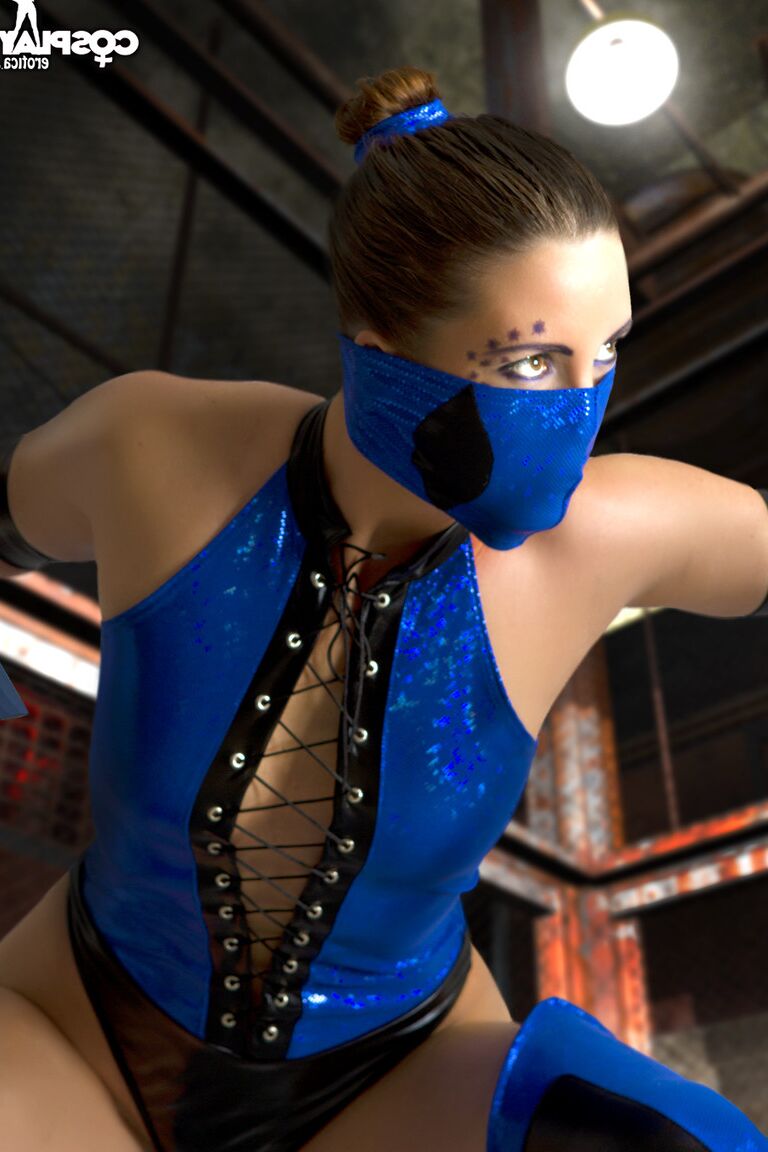 12P Cosplay Erótica Kitana Mortal Kombat cosplay nu