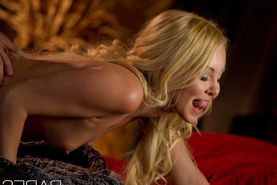16P Perky blonde in nylons has some cock sucking and fucking fun with a hung lad