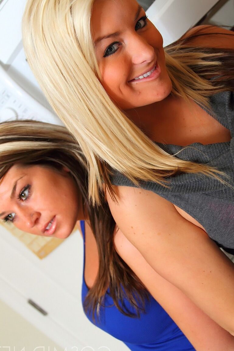 16P Chubby girls Michele and Tina strip to their underwear while sexting